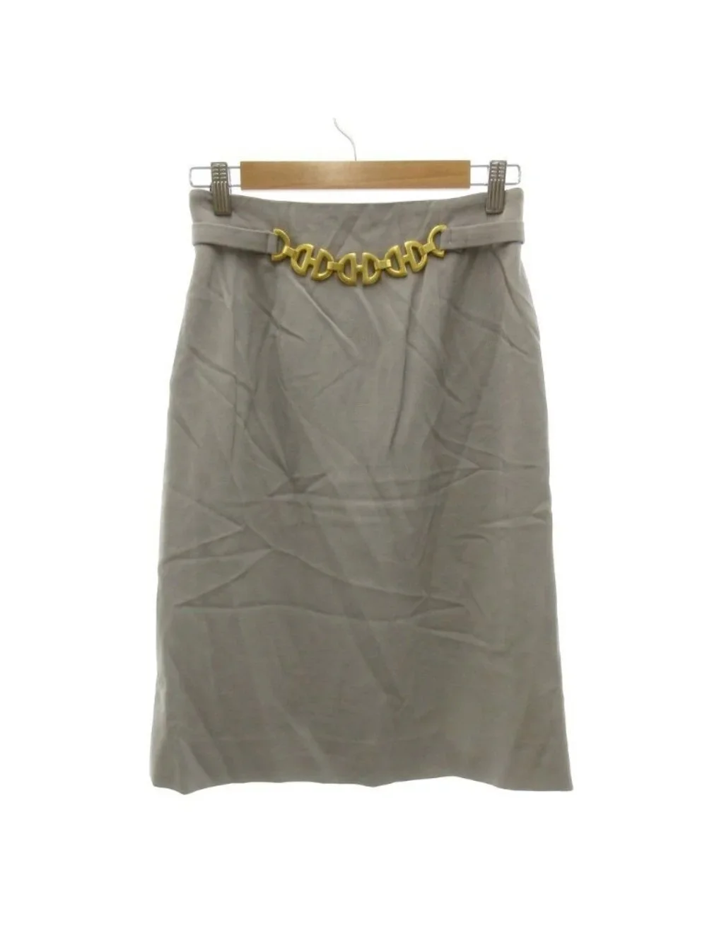 Celine Vintage Horsebit Pencil Skirt Jcc Era Wool Gray 38